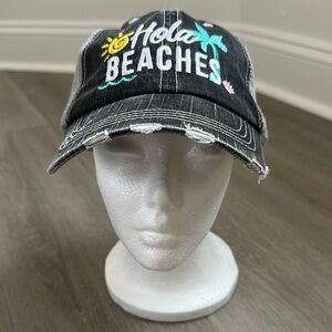 Katydid Black Distressed 'Hola Beaches' Hat